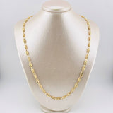 Cadena Rustica Cilindros Coronas 14.05gr / 25 1/2 in / 5.3mm Oro Amarillo 18K *