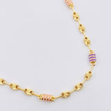 Cadena Rustica cauchos 12.9gr / 23 1/2 in / 5.1mm Oro Amarillo 18K *