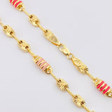 Cadena Rustica cauchos 12.9gr / 23 1/2 in / 5.1mm Oro Amarillo 18K *