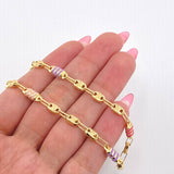 Cadena Rustica cauchos 12.9gr / 23 1/2 in / 5.1mm Oro Amarillo 18K *