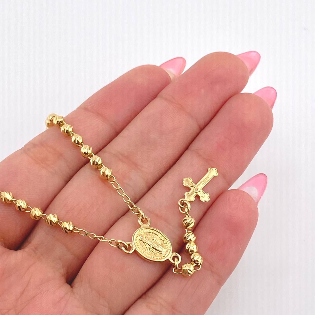Rosario Virgen Milagrosa 6.7gr / 19 3/4 in / 3mm mm Oro Amarillo 18K *