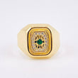 Anillo Recuadro Hexagonal Mate 3.9gr / T10 / Oro Amarillo 18K ©