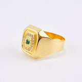 Anillo Recuadro Hexagonal Mate 3.9gr / T10 / Oro Amarillo 18K ©