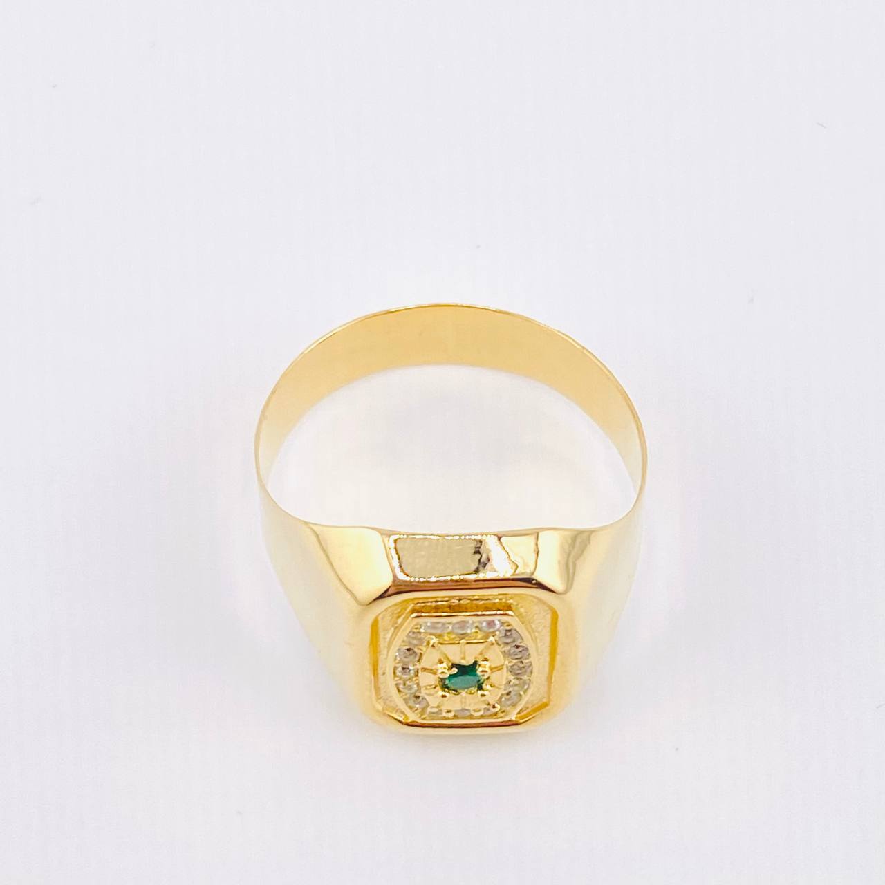 Anillo Recuadro Hexagonal Mate 3.75gr / T9 / Oro Amarillo 18K