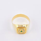 Anillo Recuadro Hexagonal Mate 3.9gr / T10 / Oro Amarillo 18K ©