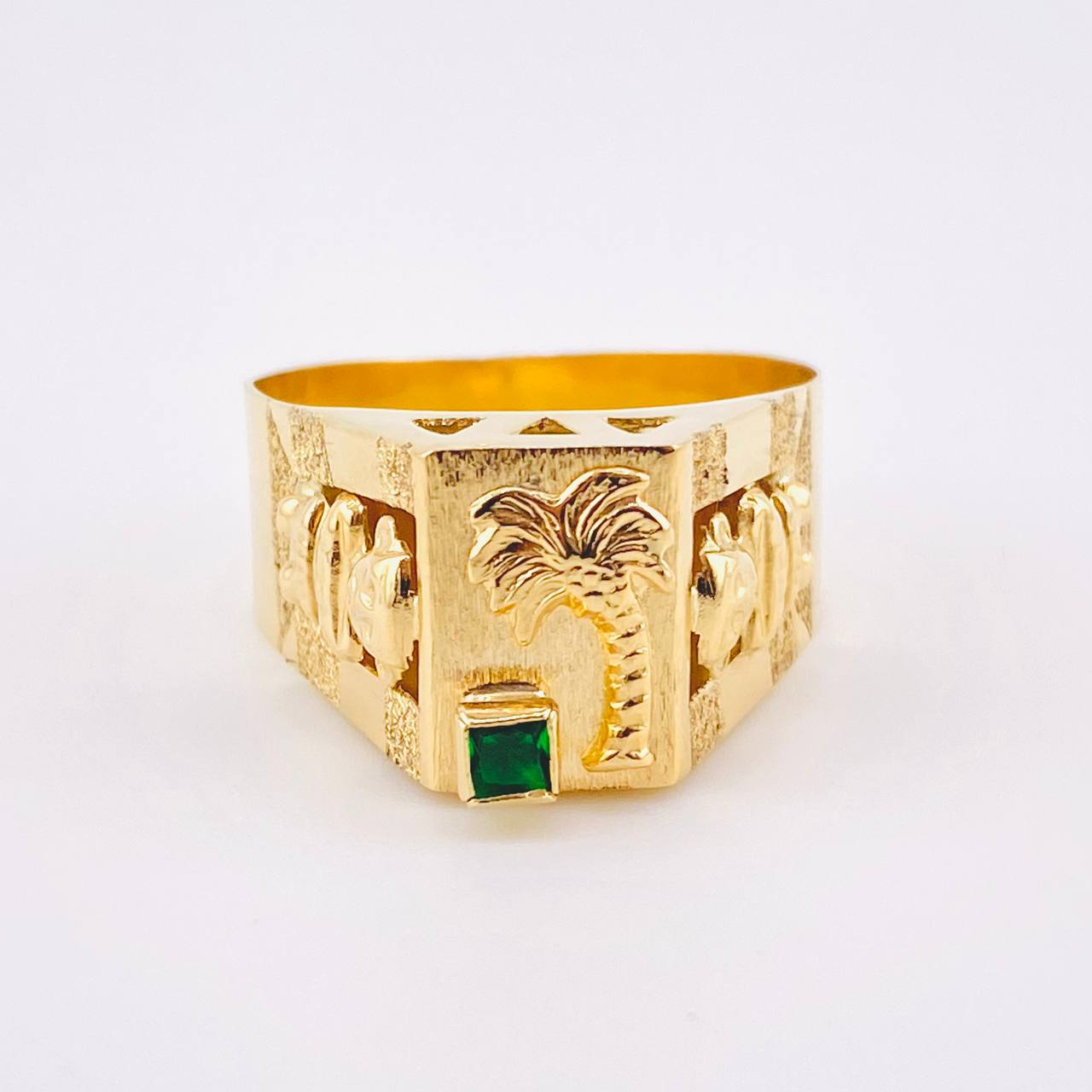 Quimbaya Palm Ring 4.75gr / T11 1/2 / 18K Yellow Gold *