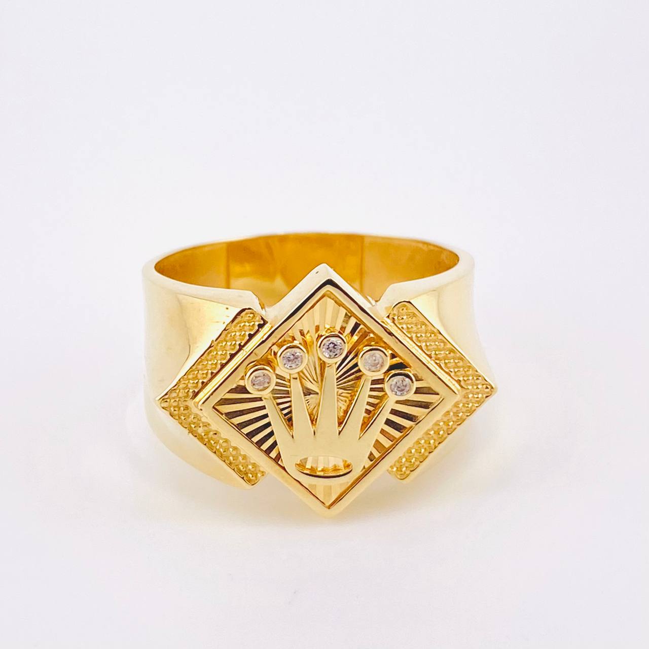 Crown Rhombus Ring 5.15gr / T10 3/4 / 18K Yellow Gold *