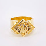 Crown Rhombus Ring 5.15gr / T10 3/4 / 18K Yellow Gold *