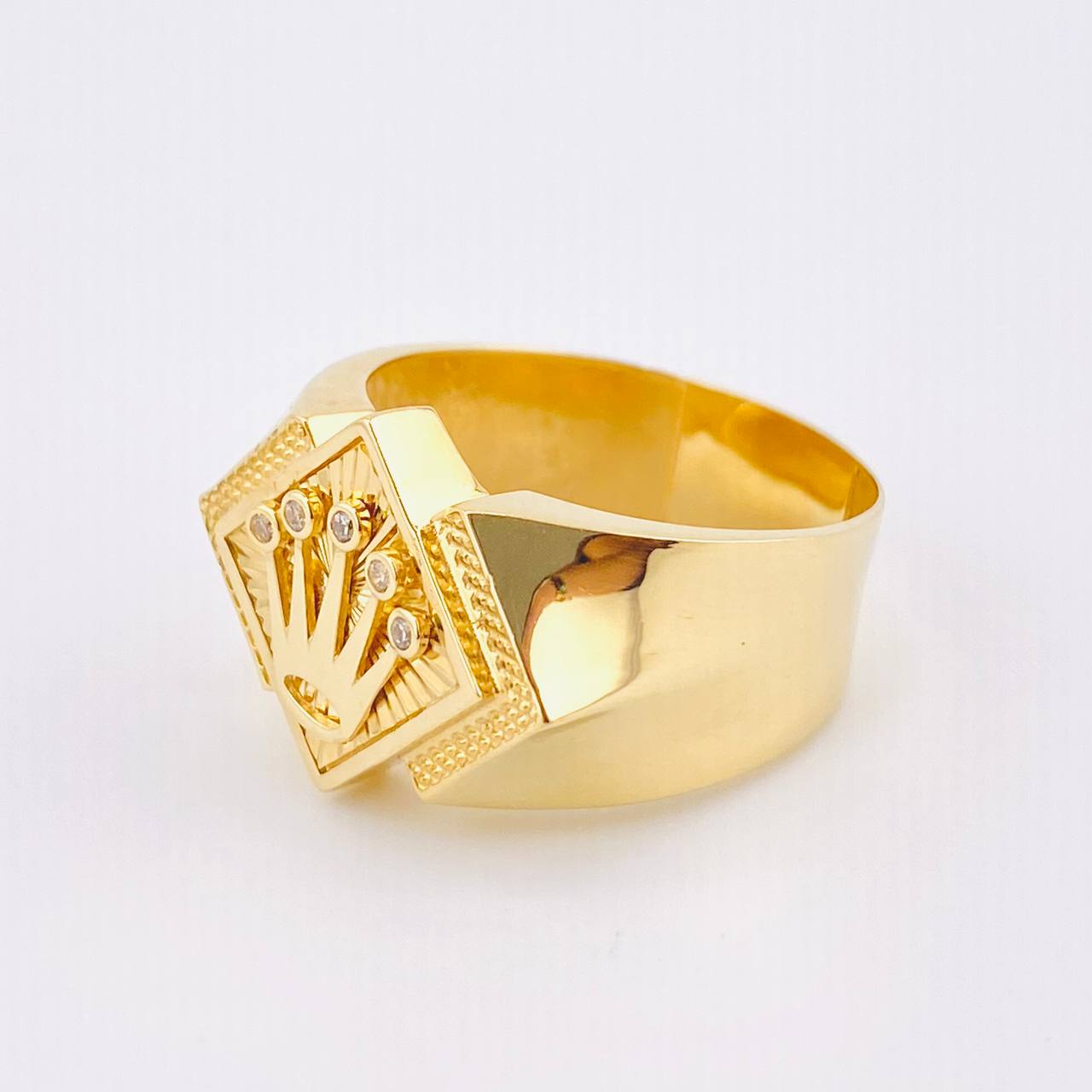 Crown Rhombus Ring 5.15gr / T10 3/4 / 18K Yellow Gold *