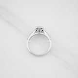 Anillo Halo Cuadrado Esmeralda 0.15pts 2g / T6 Plata 925