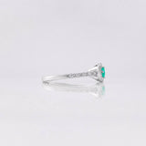Anillo Halo Cuadrado Esmeralda 0.15pts 2g / T6 Plata 925