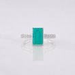 Emerald Rectangle Ring 1.24pts 2.1g / T5 3/4 Silver 925