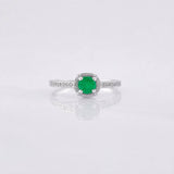 Anillo Solitario Esmeralda 0.25pts 1.45g / T6 Plata 925