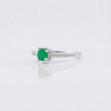 Anillo Solitario Esmeralda 0.25pts 1.45g / T6 Plata 925