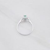 Anillo Solitario Esmeralda 0.25pts 1.45g / T6 Plata 925