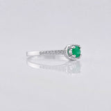 Anillo Solitario Esmeralda 0.25pts 1.45g / T6 Plata 925