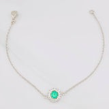 Pulso Halo Circular Esmeralda 0.38pts 2.15g / 6 3/4 in / 0.94mm Plata 925