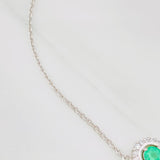 Pulso Halo Circular Esmeralda 0.38pts 2.15g / 6 3/4 in / 0.94mm Plata 925
