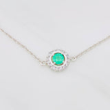 Pulso Halo Circular Esmeralda 0.38pts 2.15g / 6 3/4 in / 0.94mm Plata 925