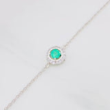 Pulso Halo Circular Esmeralda 0.38pts 2.15g / 6 3/4 in / 0.94mm Plata 925