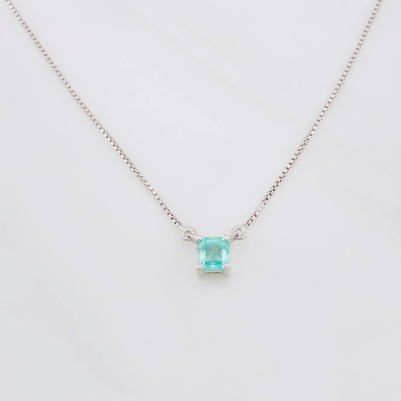 Emerald Four-Prong Chain 0.29cts 1.85g / 18 in / 4.01mm Sterling Silver 925