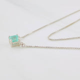 Emerald Four-Prong Chain 0.29cts 1.85g / 18 in / 4.01mm Sterling Silver 925