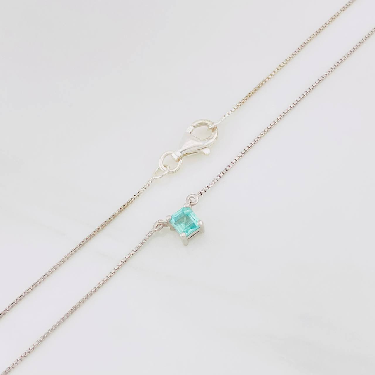Emerald Four-Prong Chain 0.29cts 1.85g / 18 in / 4.01mm Sterling Silver 925