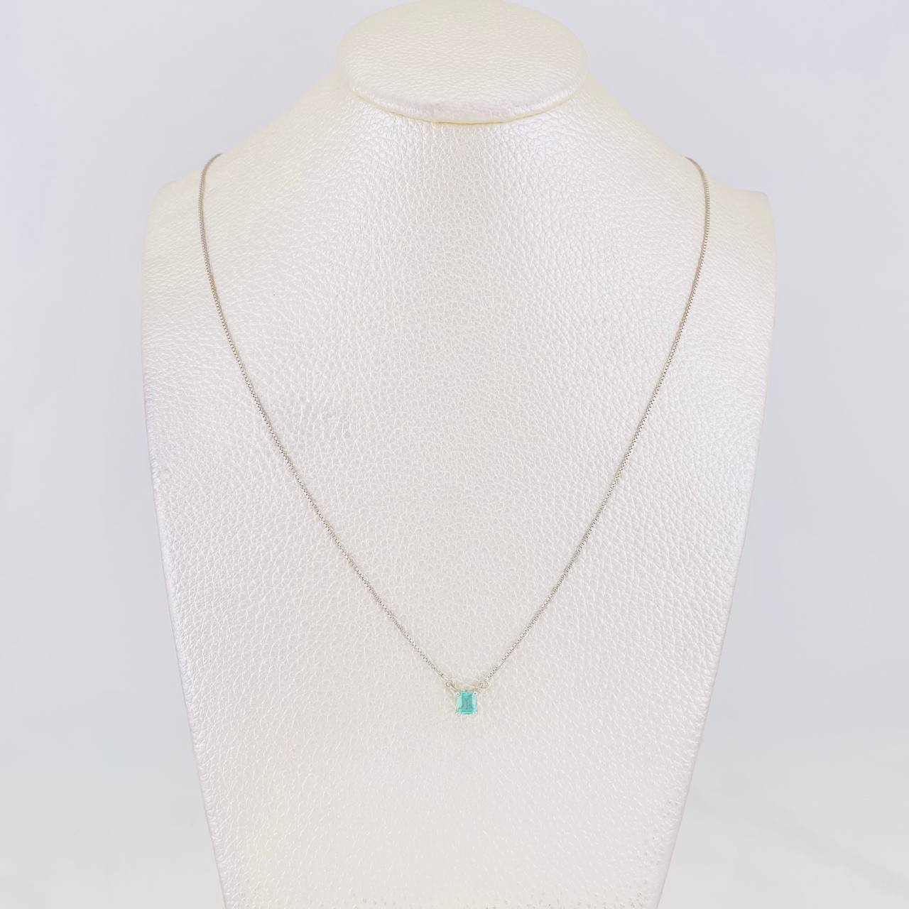 Emerald Four-Prong Chain 0.29cts 1.85g / 18 in / 4.01mm Sterling Silver 925