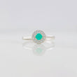Circular Halo Emerald Ring 0.15pts 1.1g / T9 Silver 925