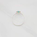 Circular Halo Emerald Ring 0.15pts 1.1g / T9 Silver 925