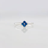 Sapphire Flower Ring 0.17pts 1.05g / T5 3/4 Silver 925