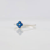 Sapphire Flower Ring 0.17pts 1.05g / T5 3/4 Silver 925