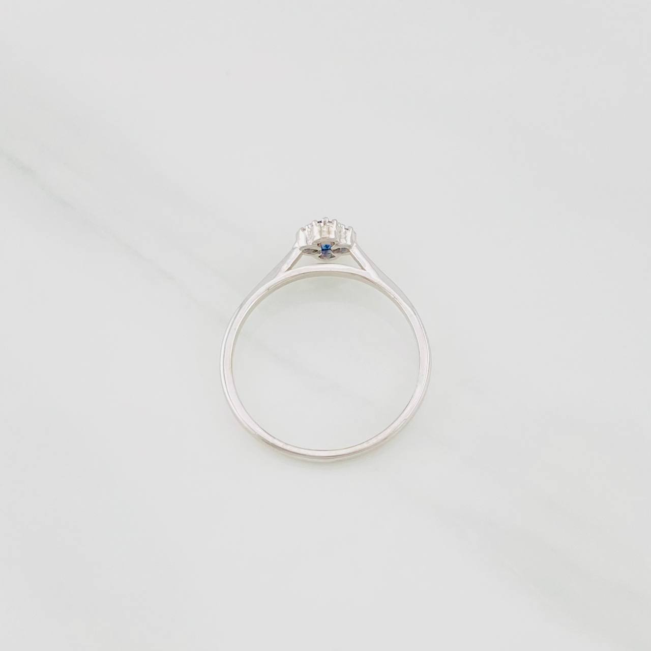 Sapphire Flower Ring 0.17pts 1.05g / T5 3/4 Silver 925