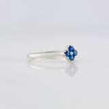 Sapphire Flower Ring 0.17pts 1.05g / T5 3/4 Silver 925