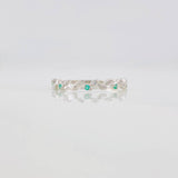 Churumbela Ring Emerald Leaves 0.02pts 0.9g / T6 3/4 Silver 925