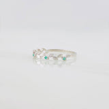 Churumbela Ring Emerald Leaves 0.02pts 0.9g / T6 3/4 Silver 925