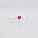 Ruby Promise Ring 10pts 1g / Size 6 1/2 Sterling Silver 925