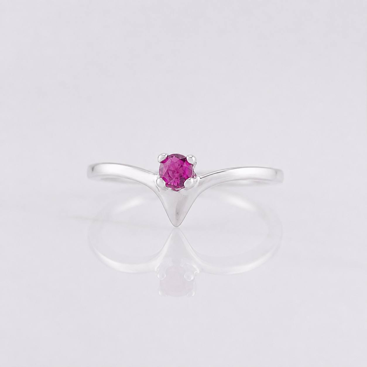 Ruby Promise Ring 10pts 1g / Size 6 1/2 Sterling Silver 925