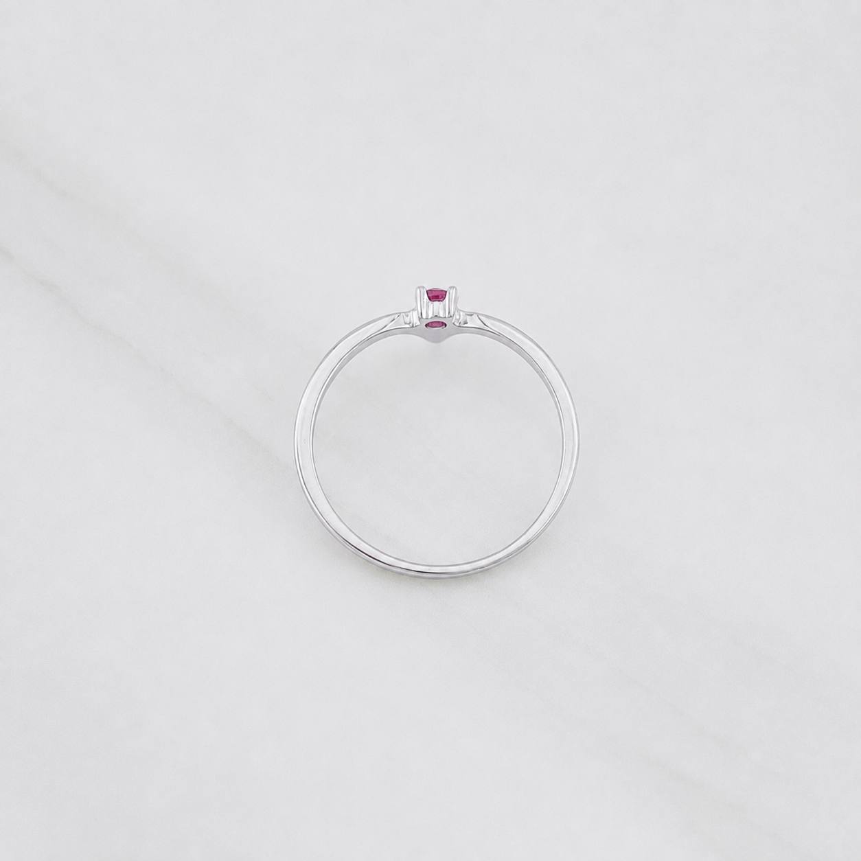 Ruby Promise Ring 10pts 1g / Size 6 1/2 Sterling Silver 925