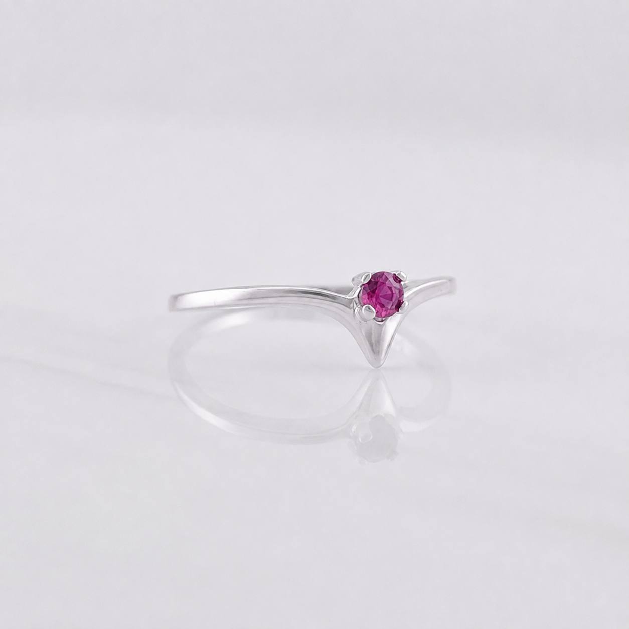Ruby Promise Ring 10pts 1g / Size 6 1/2 Sterling Silver 925