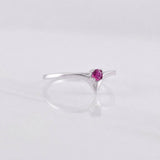 Ruby Promise Ring 10pts 1g / Size 6 1/2 Sterling Silver 925