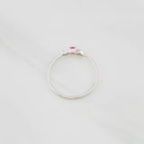 Ruby Hearts Ring 10pts 0.65g / T6 1/2 Silver 925