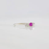 Ruby Hearts Ring 10pts 0.65g / T6 1/2 Silver 925