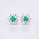 Topos Flor Esmeralda 0.24pts 1.55g / in / 7.89mm Plata 925