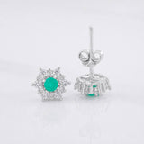Topos Flor Esmeralda 0.24pts 1.55g / in / 7.89mm Plata 925