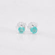 Stud Earrings Three Claws Emerald 0.25pts 0.65g / in / 3.48mm Silver 925