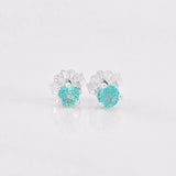 Stud Earrings Three Claws Emerald 0.25pts 0.65g / in / 3.48mm Silver 925