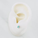 Stud Earrings Three Claws Emerald 0.25pts 0.65g / in / 3.48mm Silver 925