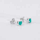 Topos Tres Garras Esmeralda 0.25pts 0.65g / in / 3.45mm Plata 925