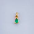 Dije Lagrima Esmeralda 0.3gr / 1/2 in / Oro Amarillo 18K %